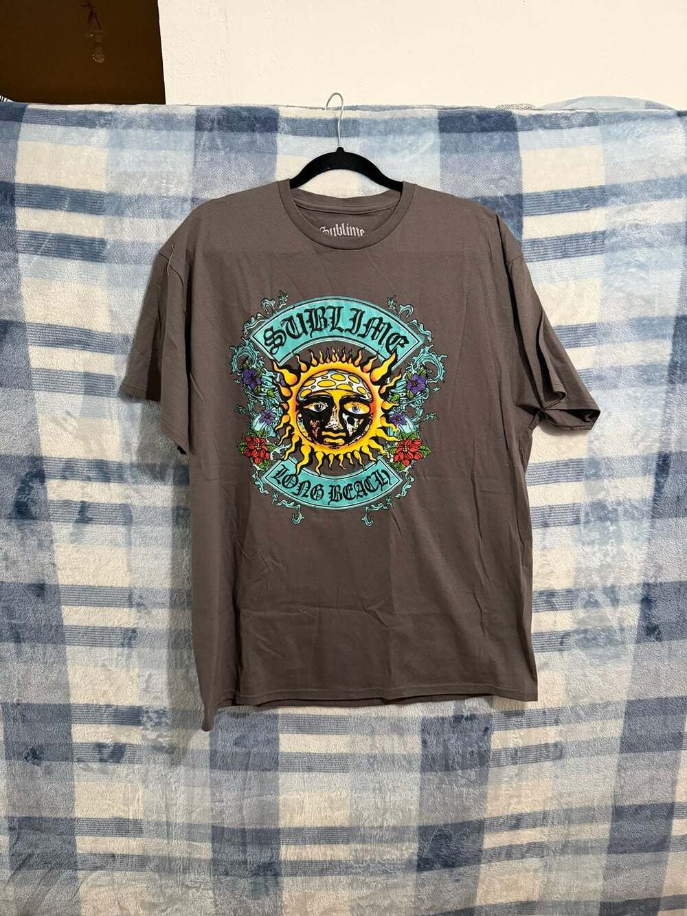 Sublime Long Beach Sun Face Logo Gray Graphic T-Shirt XXL